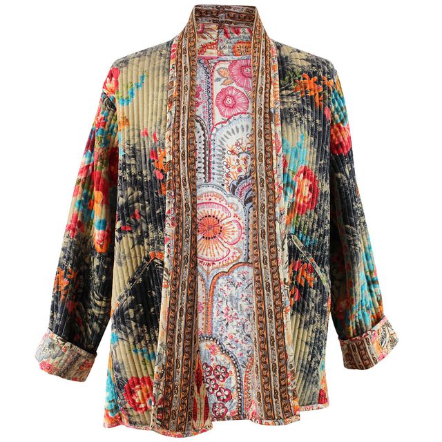 Colorful patterned jacket on a white background