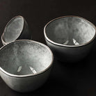 Ceramic pasta bowl with grey glaze.