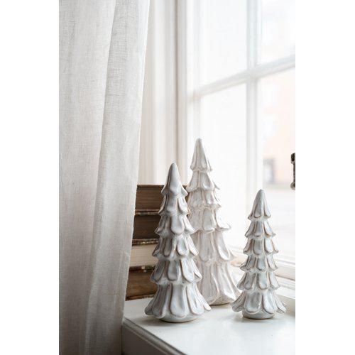 White ceramic Christmas tree decoration.