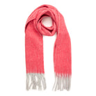 Pink winter scarf with white tassels