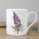 Bone china mug with lupin print