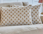 Mhari sofa cushion ecru with gold heart shaped motif