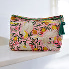 Pomegranate and tropical bird wash bag