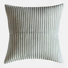 Ticking stripe on reverse of Tropical Palm cushion.