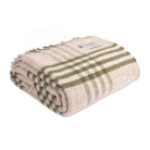 Olive check wool throw 